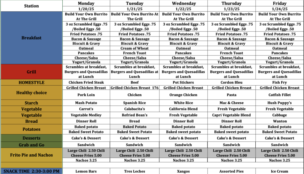 Green Chile Menu 1/20/2025-1/24/25